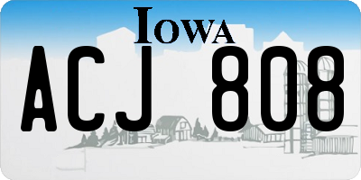 IA license plate ACJ808