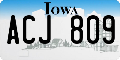 IA license plate ACJ809