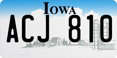 IA license plate ACJ810