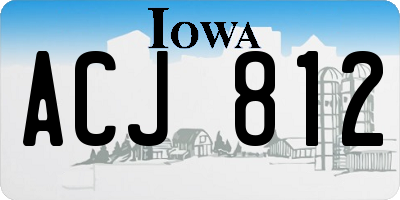 IA license plate ACJ812
