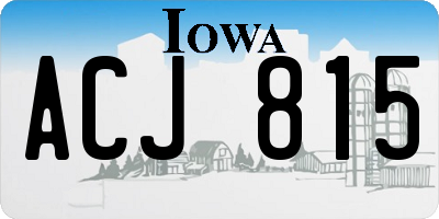 IA license plate ACJ815