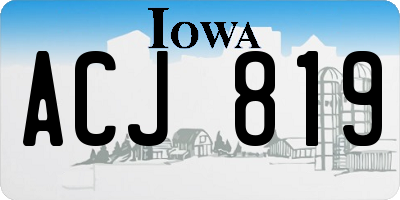 IA license plate ACJ819