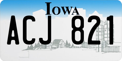 IA license plate ACJ821