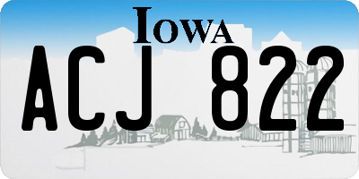 IA license plate ACJ822