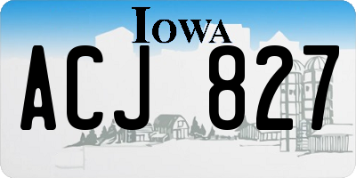 IA license plate ACJ827