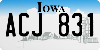 IA license plate ACJ831