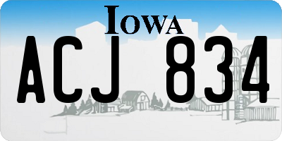 IA license plate ACJ834