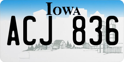 IA license plate ACJ836