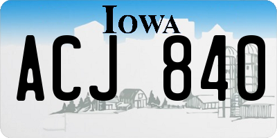 IA license plate ACJ840