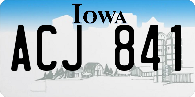 IA license plate ACJ841