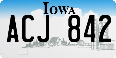 IA license plate ACJ842