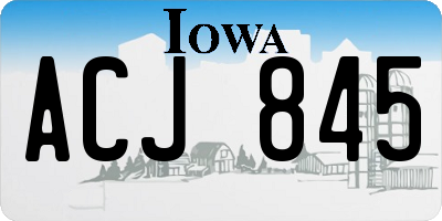 IA license plate ACJ845