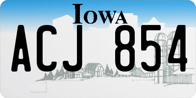 IA license plate ACJ854