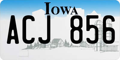 IA license plate ACJ856