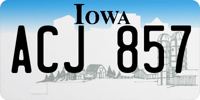 IA license plate ACJ857