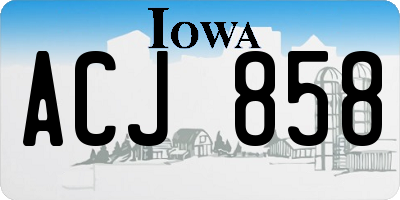 IA license plate ACJ858