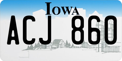 IA license plate ACJ860