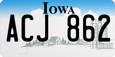 IA license plate ACJ862