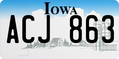 IA license plate ACJ863