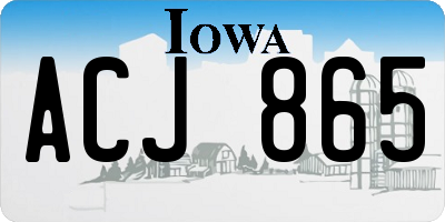 IA license plate ACJ865