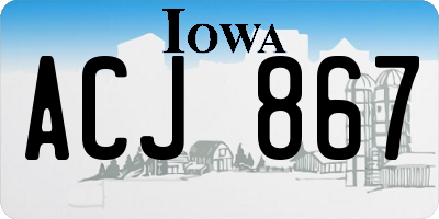 IA license plate ACJ867
