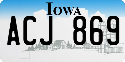 IA license plate ACJ869