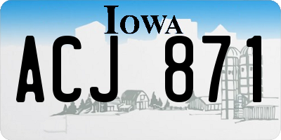 IA license plate ACJ871