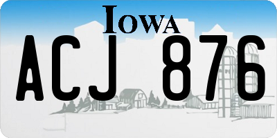 IA license plate ACJ876