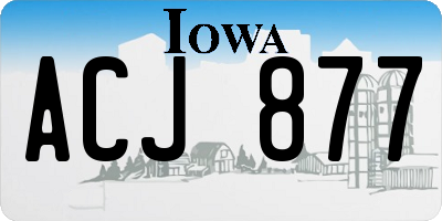 IA license plate ACJ877