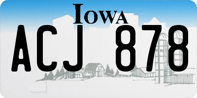 IA license plate ACJ878