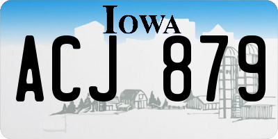 IA license plate ACJ879