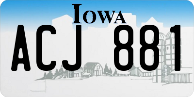 IA license plate ACJ881