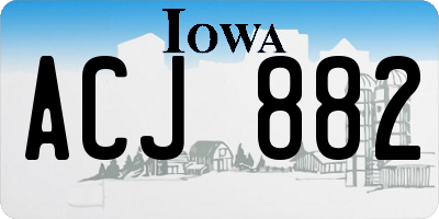 IA license plate ACJ882
