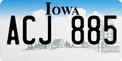 IA license plate ACJ885
