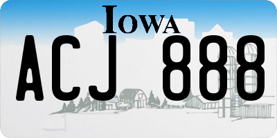 IA license plate ACJ888