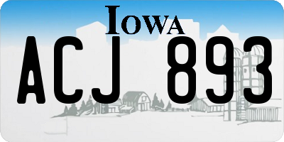 IA license plate ACJ893