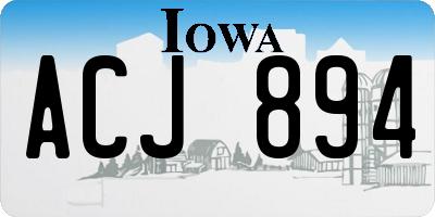 IA license plate ACJ894