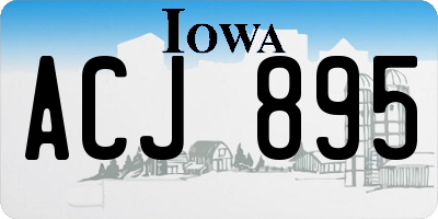 IA license plate ACJ895