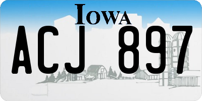 IA license plate ACJ897