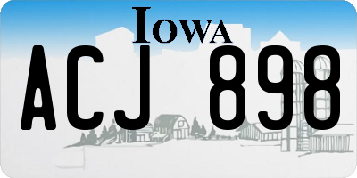 IA license plate ACJ898