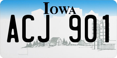 IA license plate ACJ901
