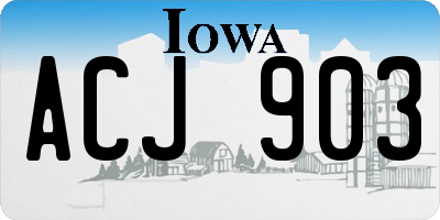 IA license plate ACJ903
