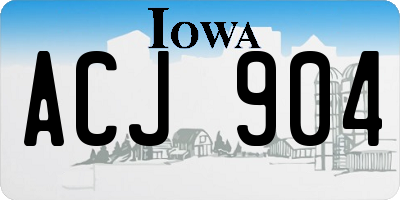 IA license plate ACJ904