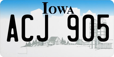 IA license plate ACJ905