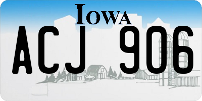 IA license plate ACJ906