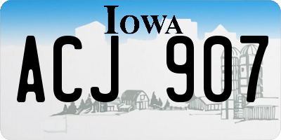 IA license plate ACJ907