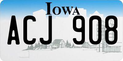 IA license plate ACJ908