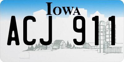 IA license plate ACJ911