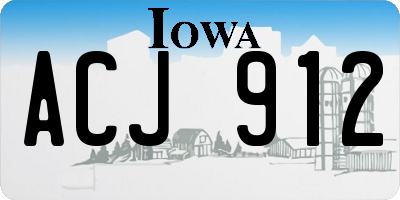 IA license plate ACJ912