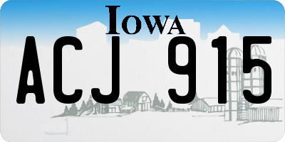 IA license plate ACJ915